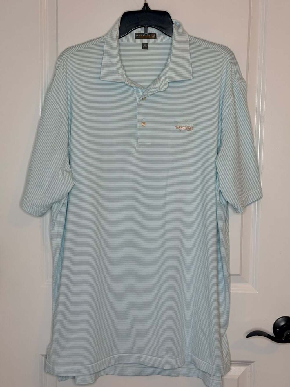 Peter Millar Summer Comfort The Dunes Golf Club Striped Polo Shirt XL